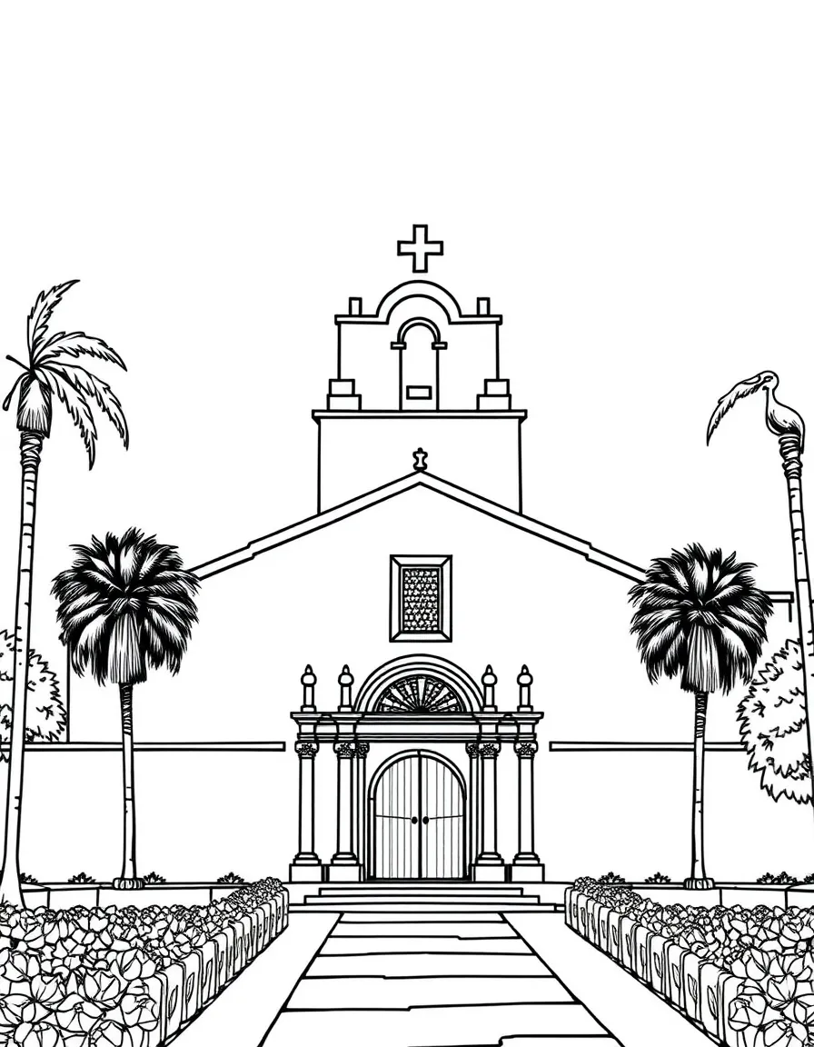 (California) Mission San Juan Capistrano with bell tower
