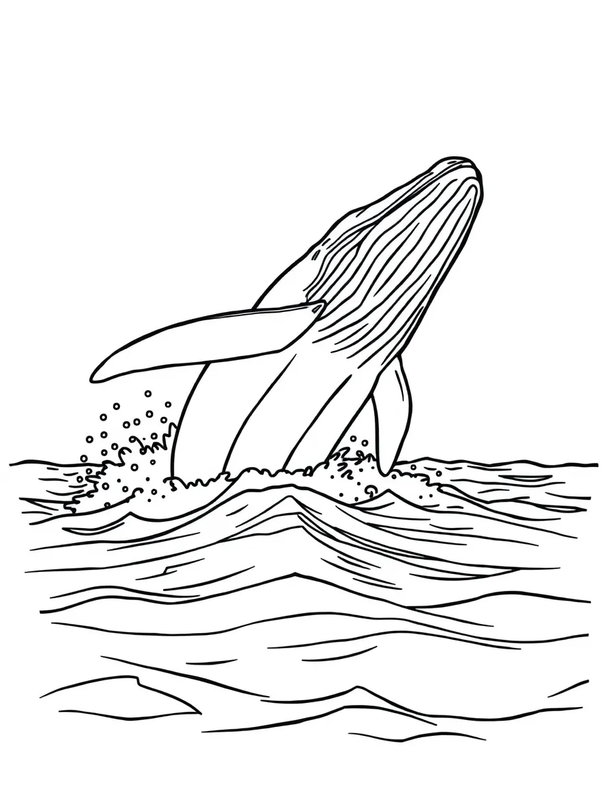 (California) Humpback whale breaching in the Pacific Ocean