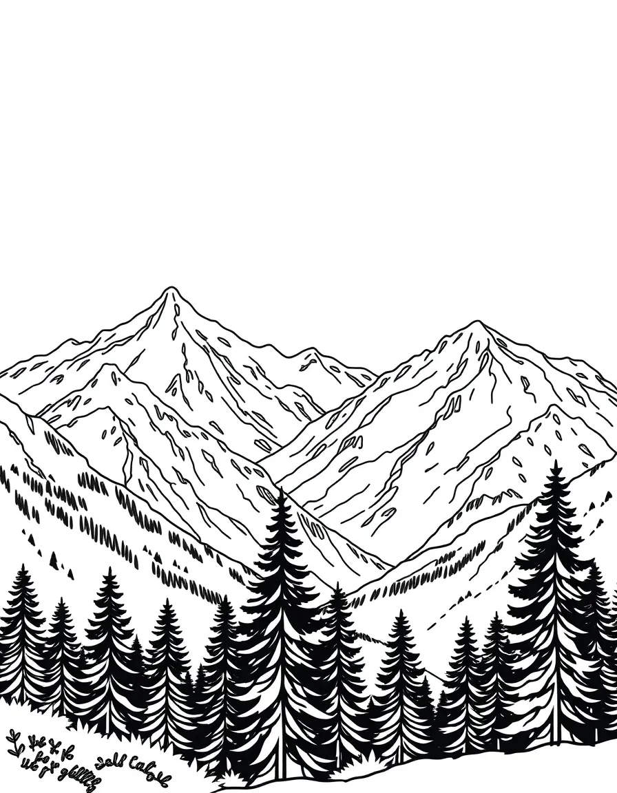 (California) California mountains with snow peaks