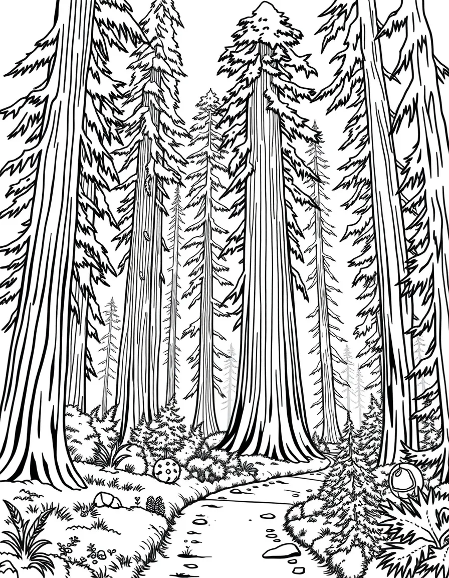(California) Redwood forest hiking trail