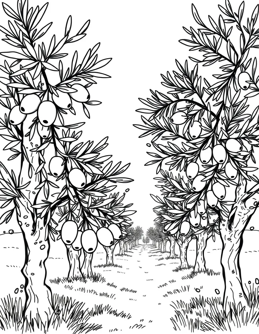(California) California olive trees with olives