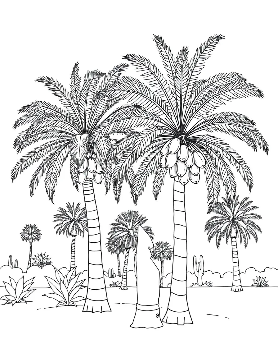 (California) California date palm trees with dates
