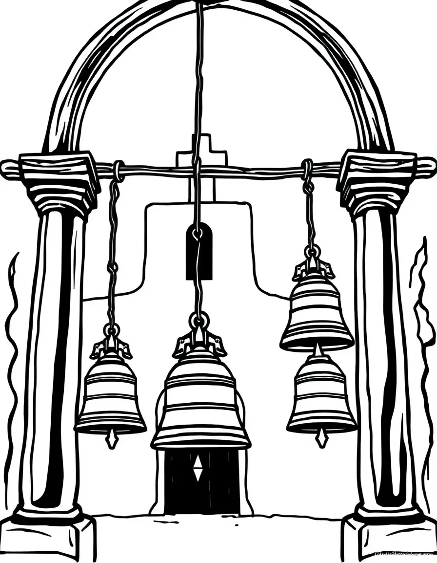 (California) Mission bells hanging from posts