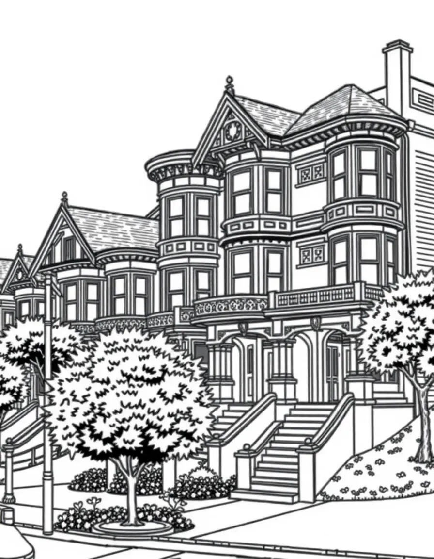 (California) San Francisco Victorian houses