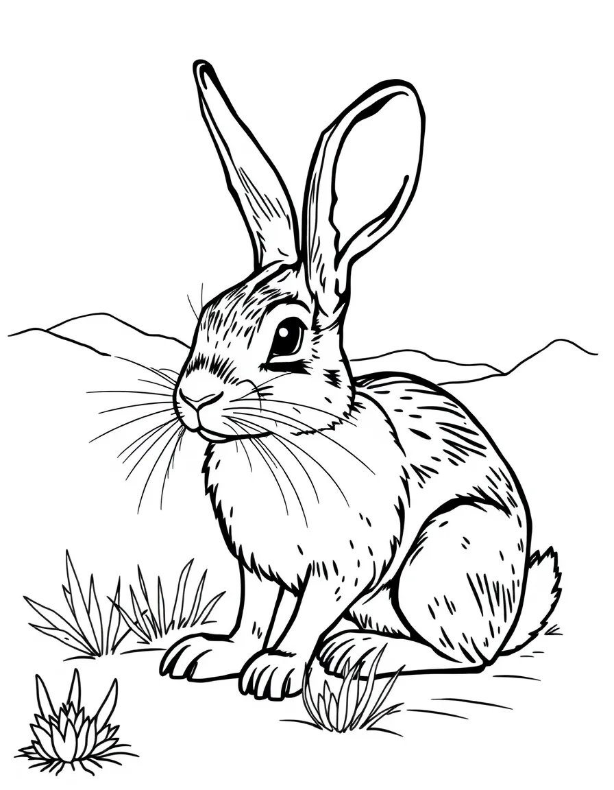 (California) Desert jackrabbit in California wilderness