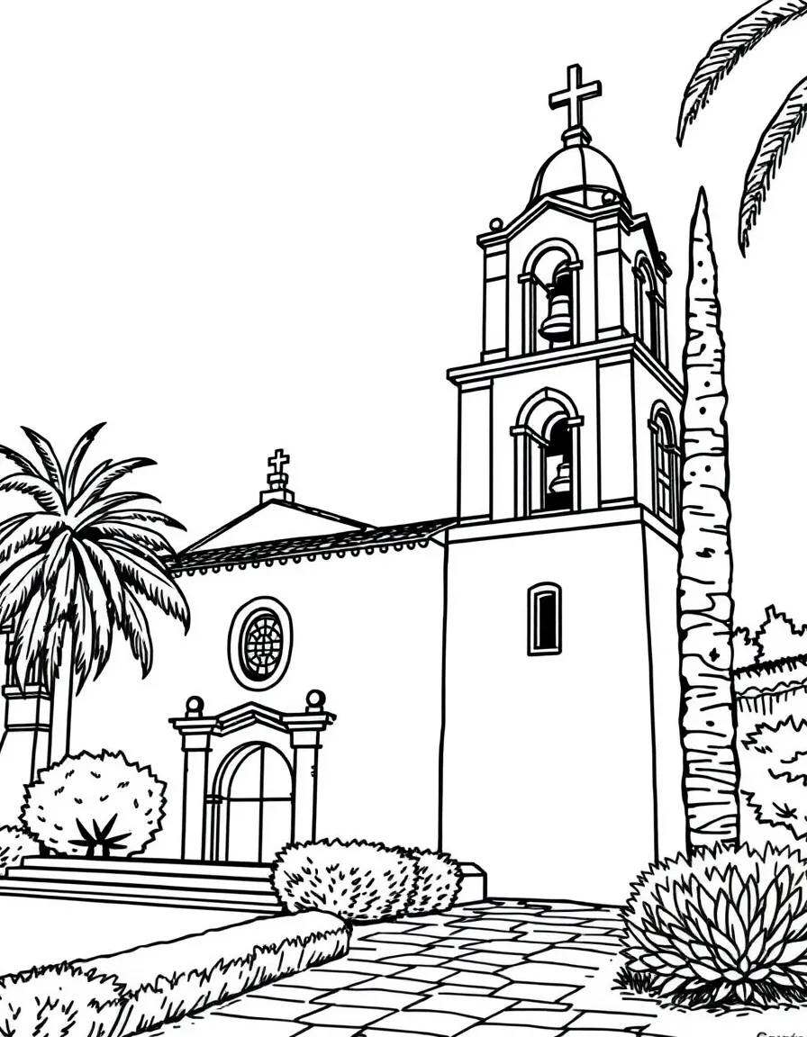 (California) Mission San Carlos with bell tower