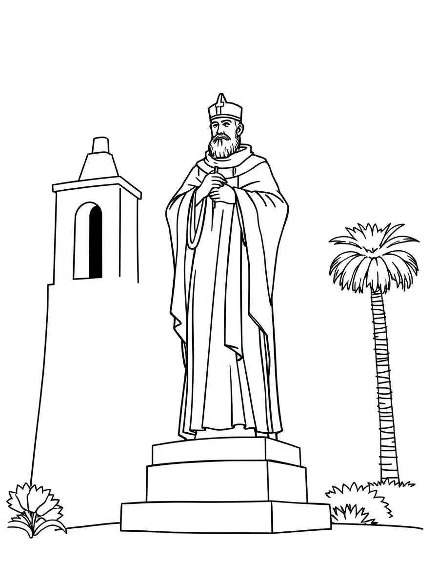 (California) California mission padre statue