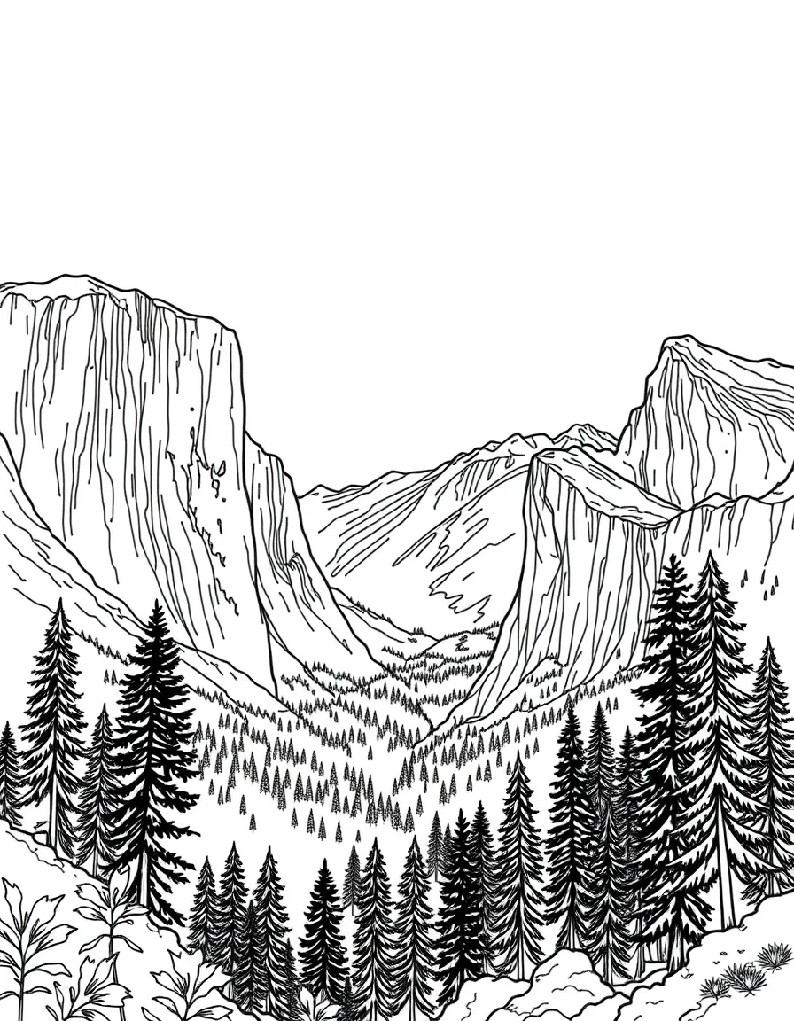(California) Yosemite granite domes and valleys