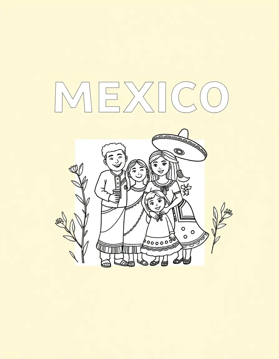 (Mexico) A friendly Mexican family celebrating together