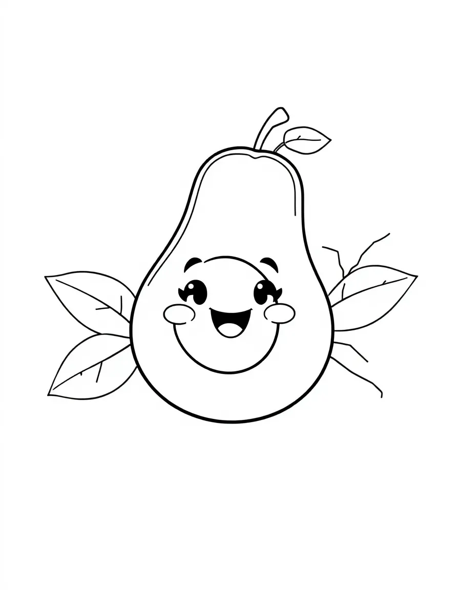 (Mexico) A cute cartoon avocado with a happy face
