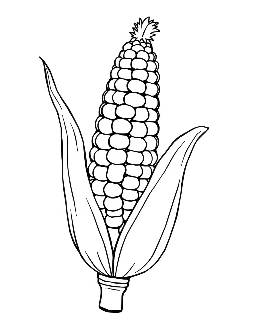 (Mexico) A basic drawing of corn (maíz) on the cob with kernels