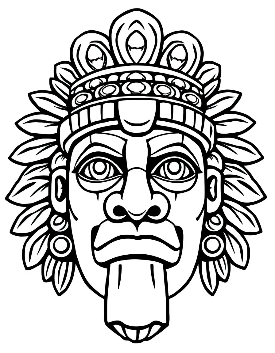 (Mexico) A basic Olmec head sculpture outline