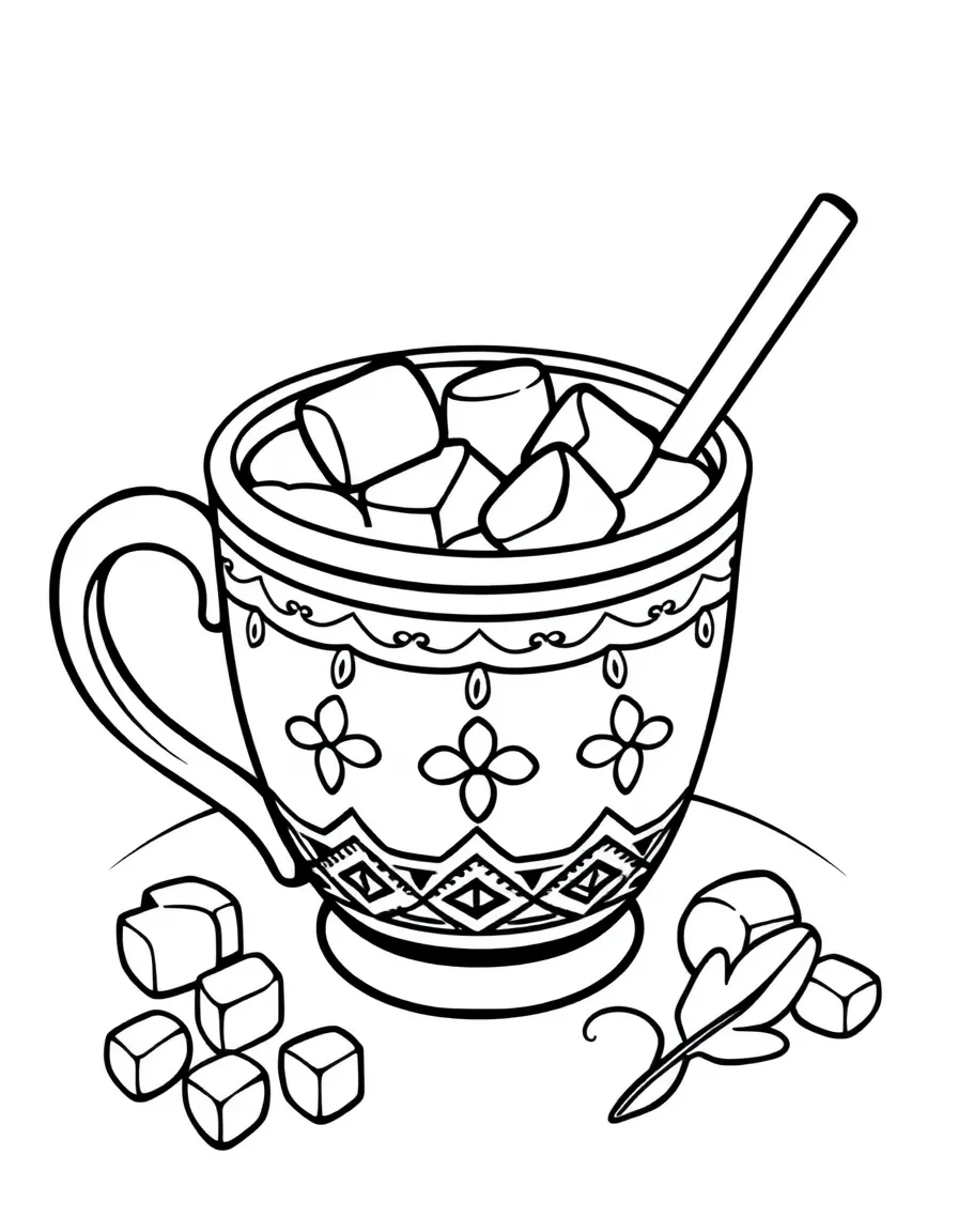 (Mexico) A simple Mexican hot chocolate cup with marshmallows