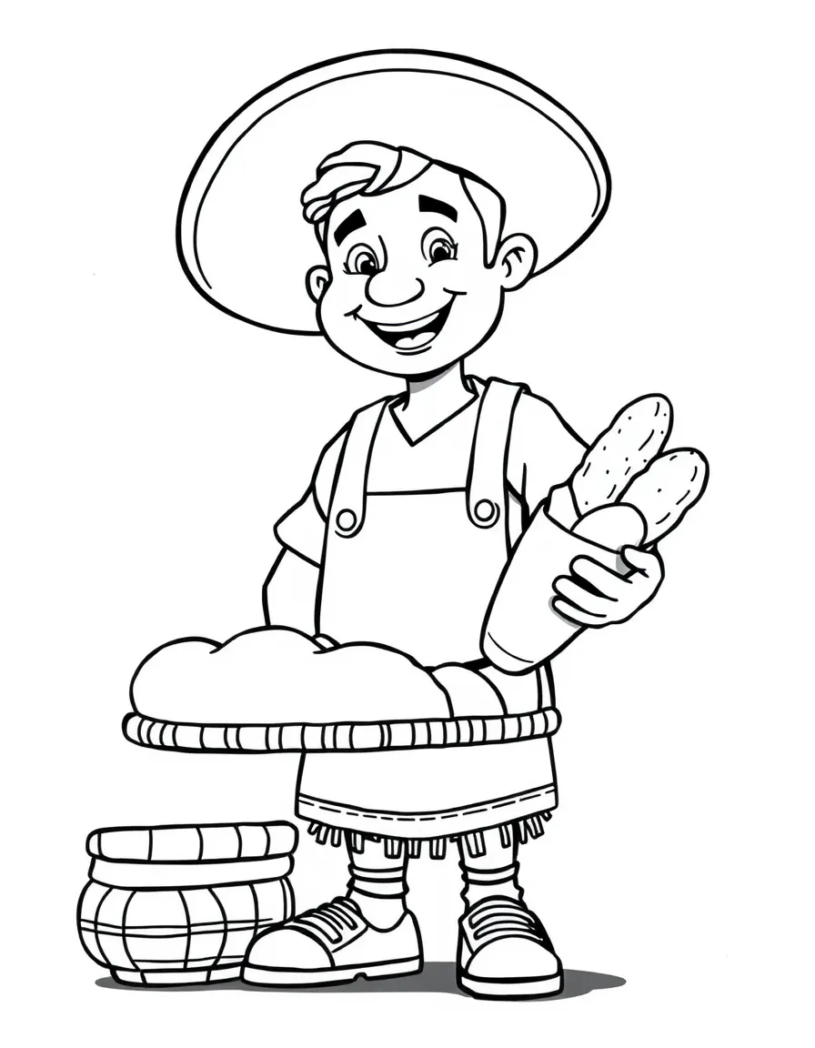 (Mexico) A friendly Mexican baker with fresh bread