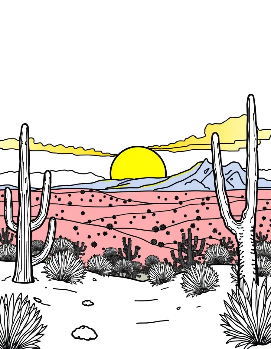 (Mexico) A colorful Mexican sunset over desert