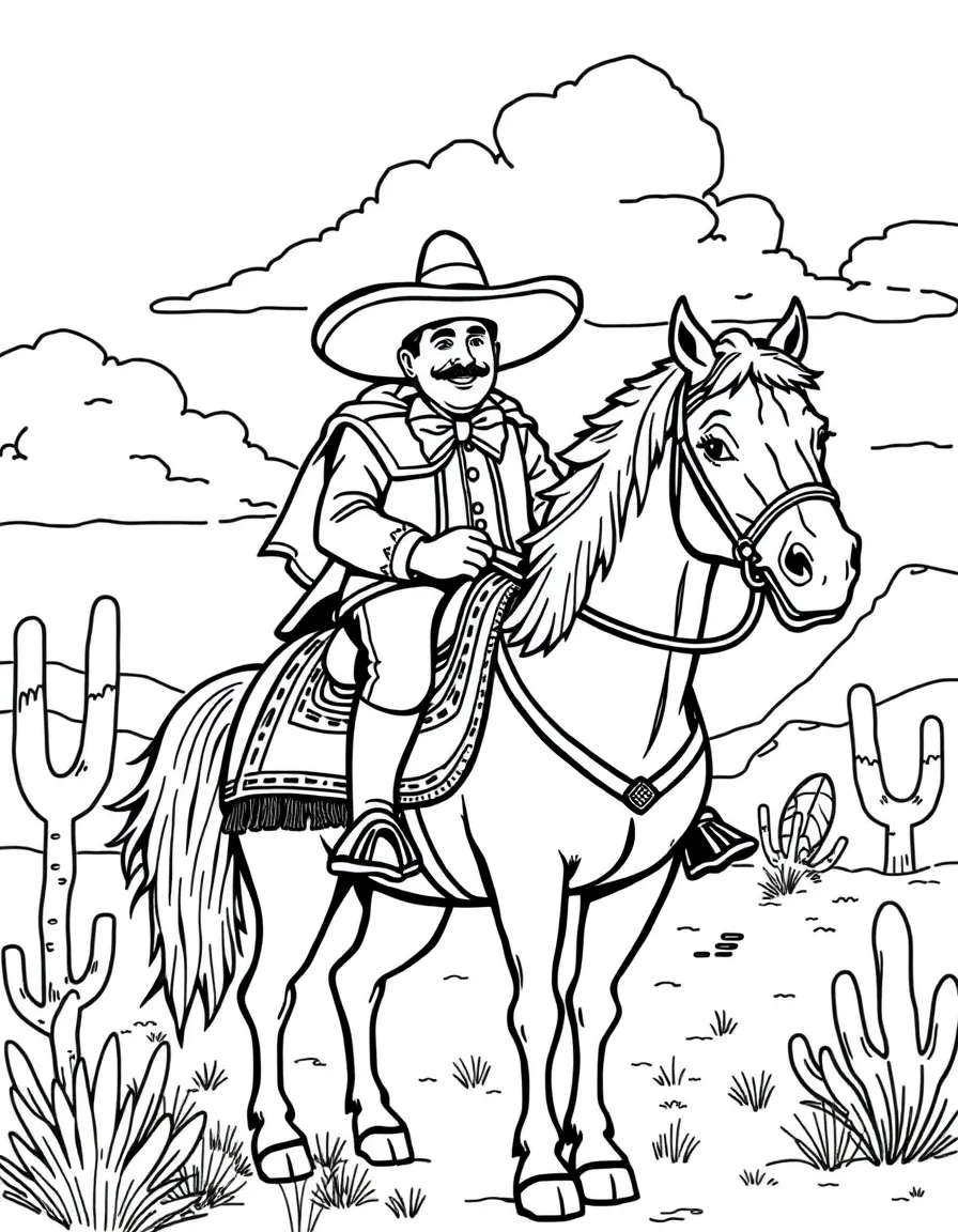 (Mexico) A friendly Mexican cowboy (vaquero) on horse
