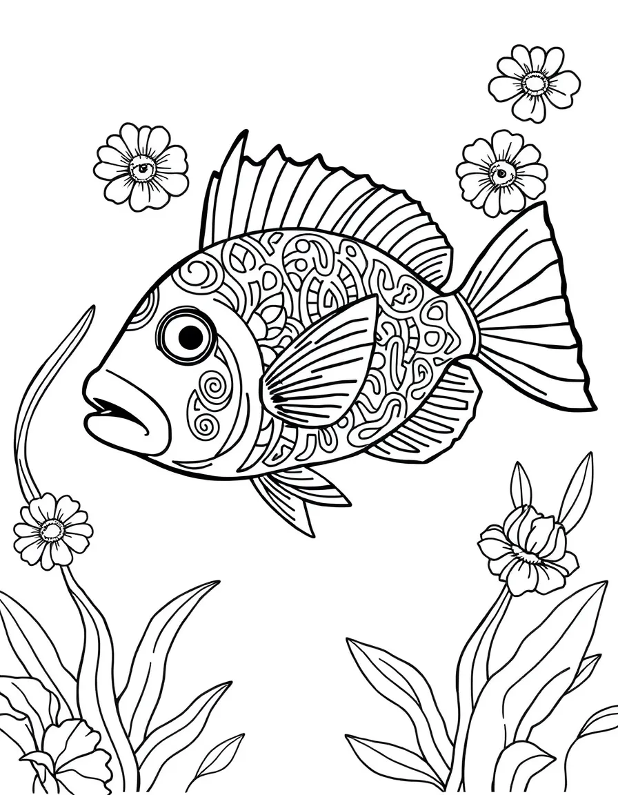 (Mexico) A colorful Mexican tropical fish design