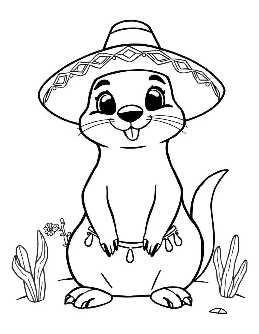 (Mexico) A cute cartoon Mexican prairie dog
