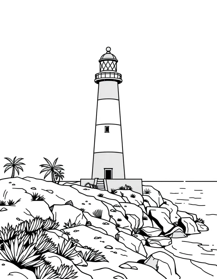 (Mexico) A simple Mexican lighthouse on coast