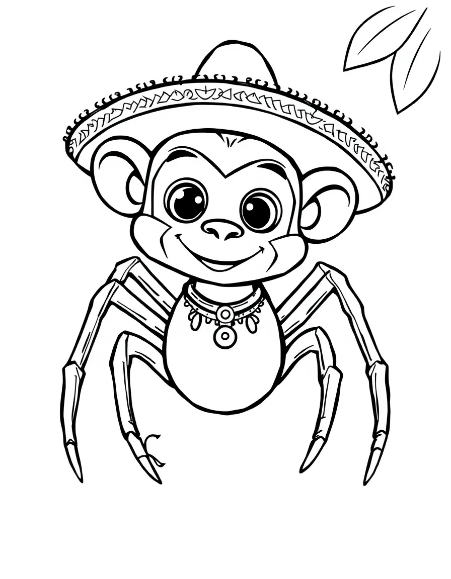 (Mexico) A cute cartoon Mexican spider monkey
