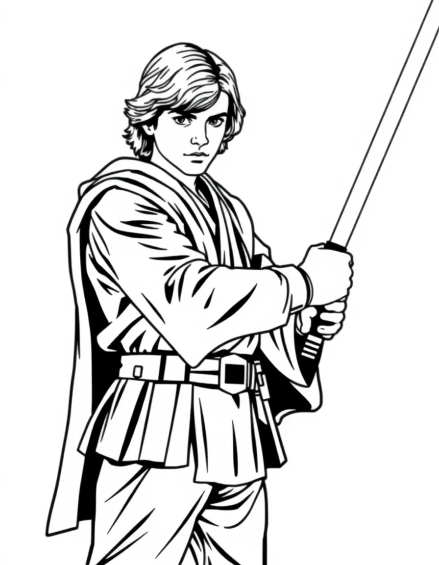 (Star Wars) Luke Skywalker holding a lightsaber