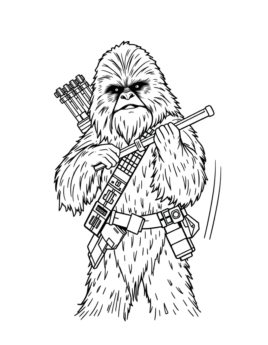 (Star Wars) Chewbacca carrying his bowcaster