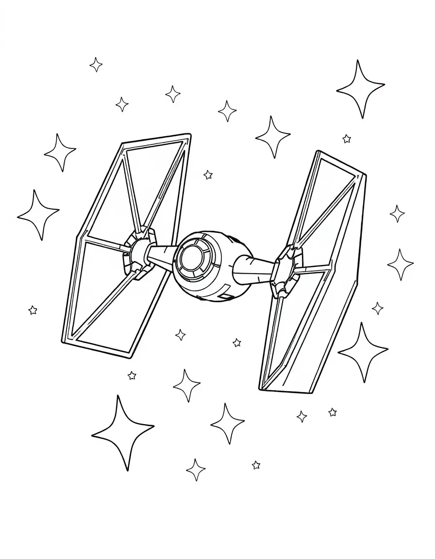 (Star Wars) A TIE Fighter flying through the stars