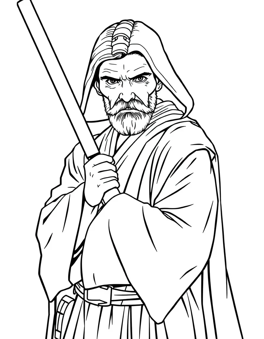 (Star Wars) Obi-Wan Kenobi with his lightsaber drawn