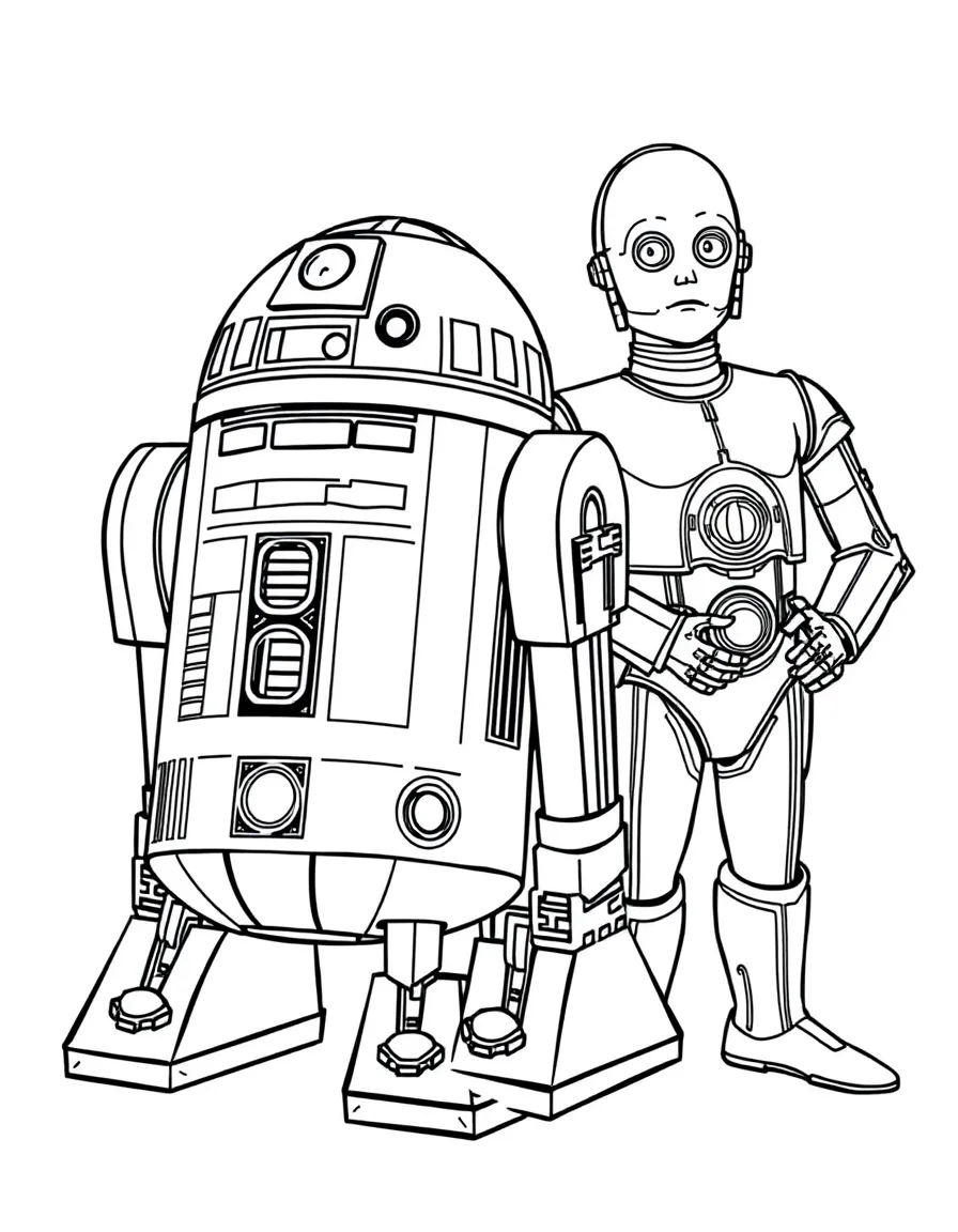 (Star Wars) R2-D2 and C-3PO standing side by side