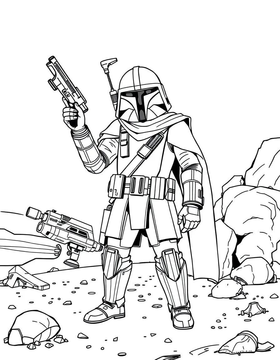 (Star Wars) A Jawa holding scrap parts on Tatooine
