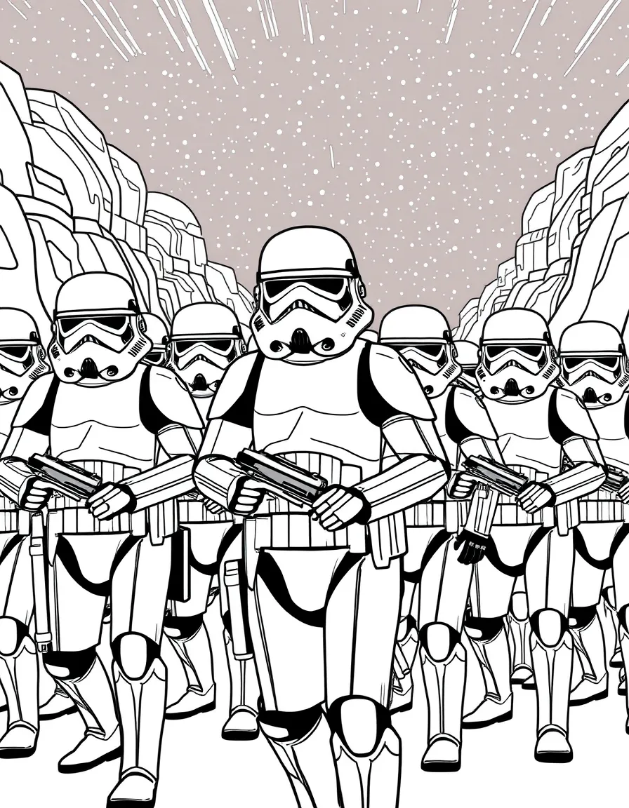 (Star Wars) A group of stormtroopers marching