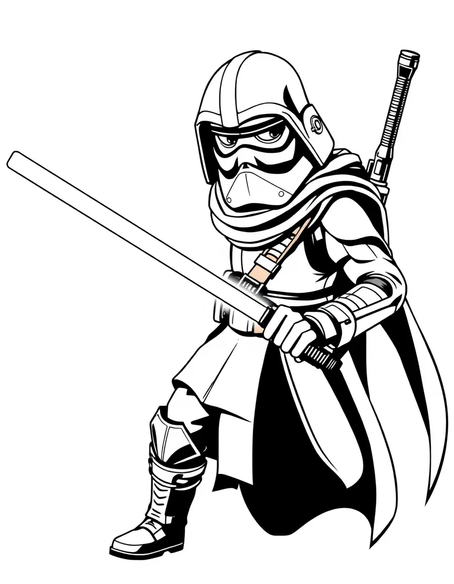 (Star Wars) Finn holding a lightsaber