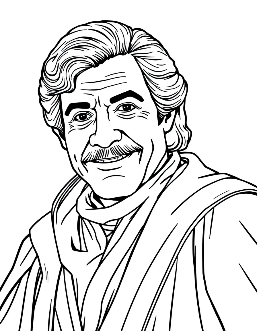 (Star Wars) Lando Calrissian smiling in his cape