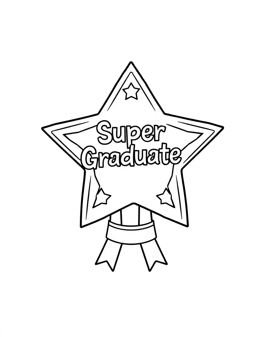 A star trophy that says “Super Graduate”