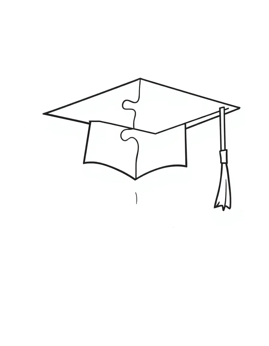 A graduation puzzle with simple shapes