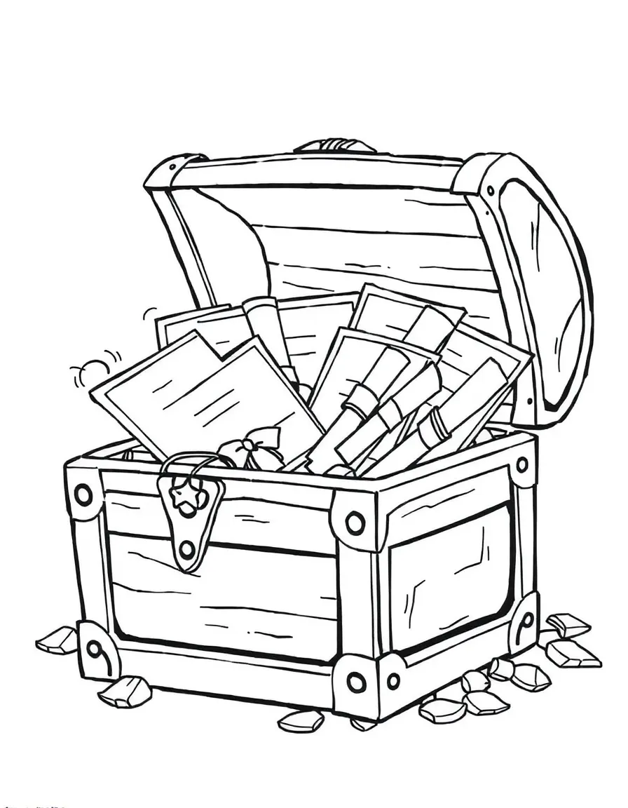 A treasure chest filled with diplomas