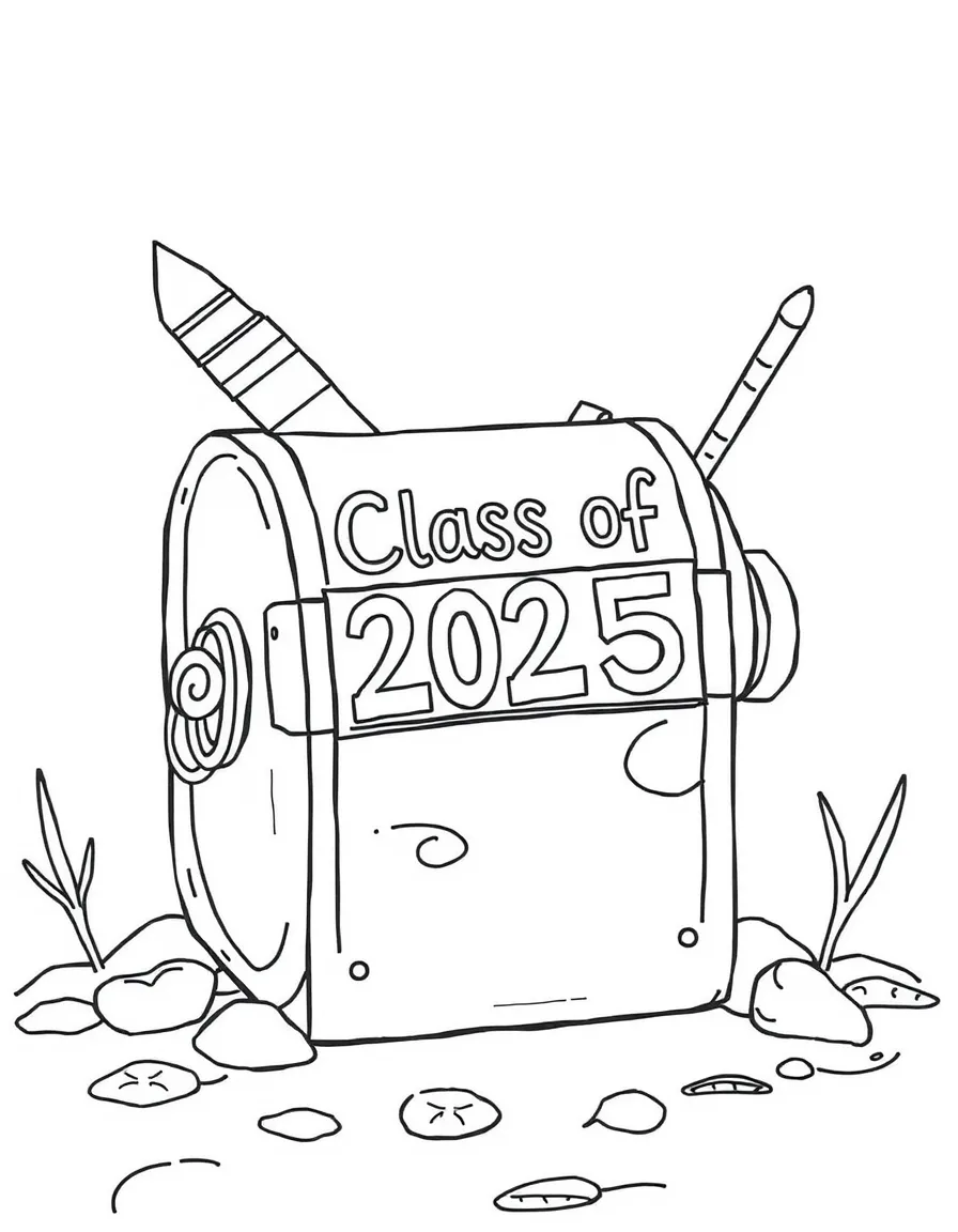 A time capsule labeled “Class of 2025”