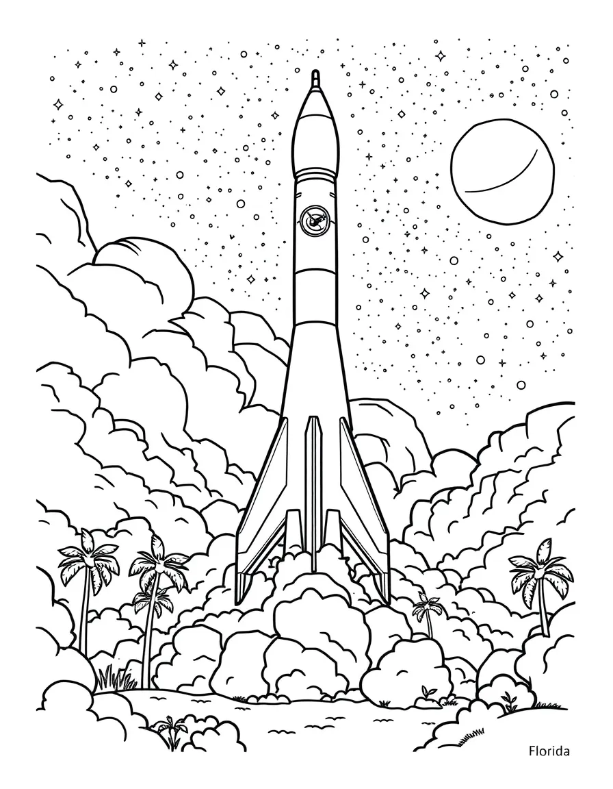 (Florida) A rocket launching from Kennedy Space Center