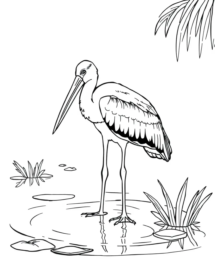 (Florida) A roseate spoonbill wading in shallow water