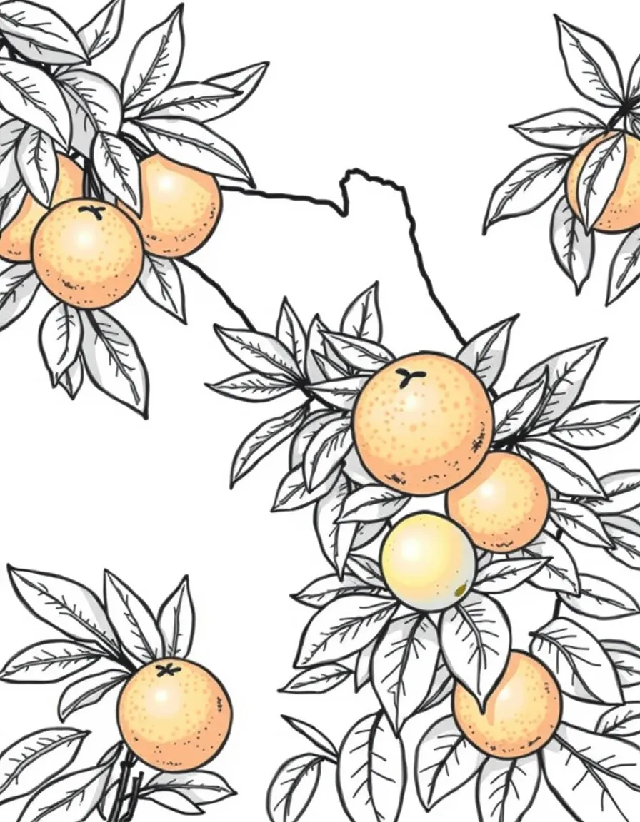 (Florida) Citrus fruits (oranges, grapefruits, limes) on trees