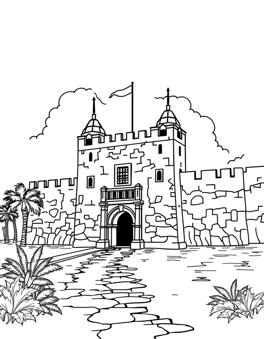 (Florida) The St. (Florida) Augustine fort with Spanish architecture