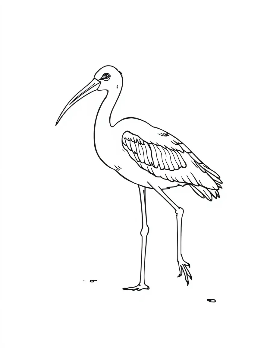 (Florida) A ibis bird walking on the beach