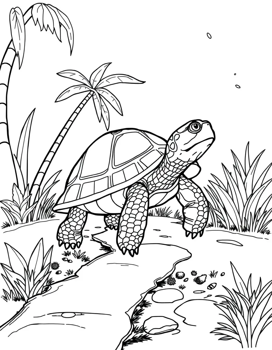 (Florida) A Florida box turtle crossing a path