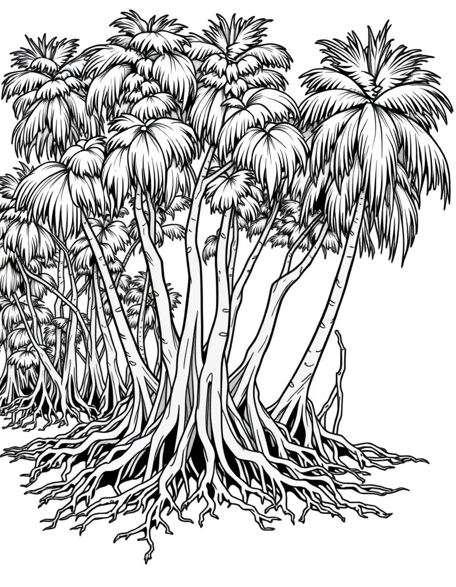 (Florida) Mangrove trees with their root systems showing