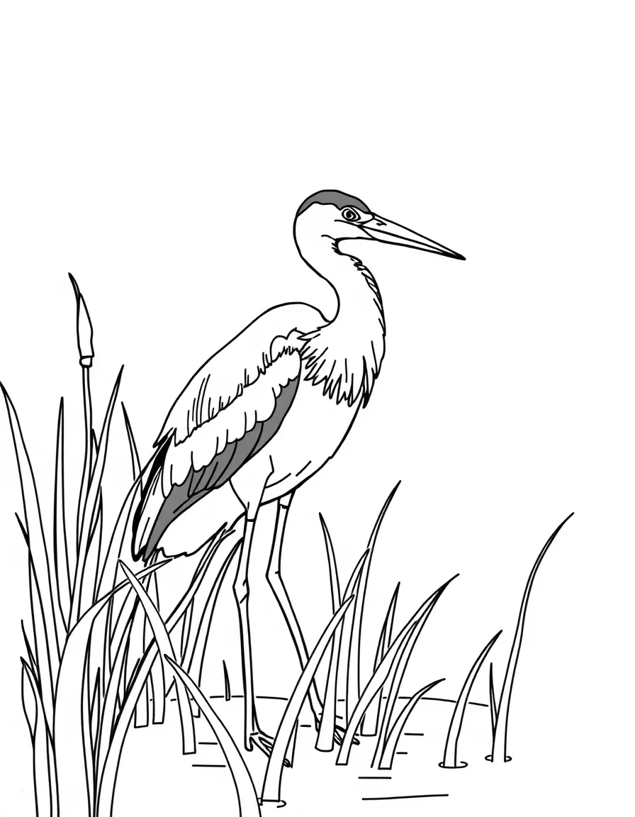 (Florida) A tricolored heron standing in marsh grass
