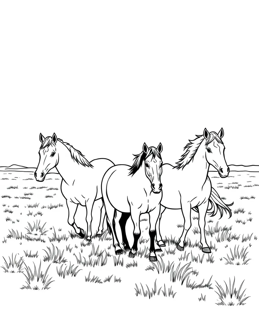 (Florida) Wild horses on Paynes Prairie