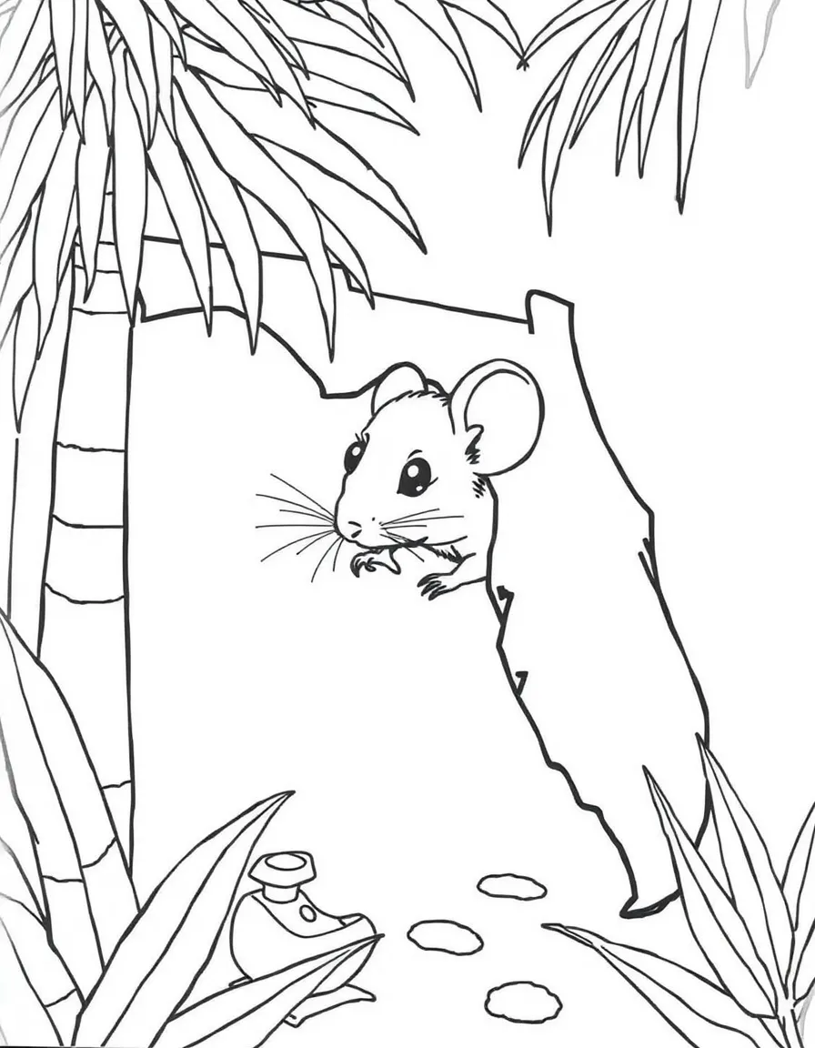 (Florida) A Florida mouse in saw palmetto habitat