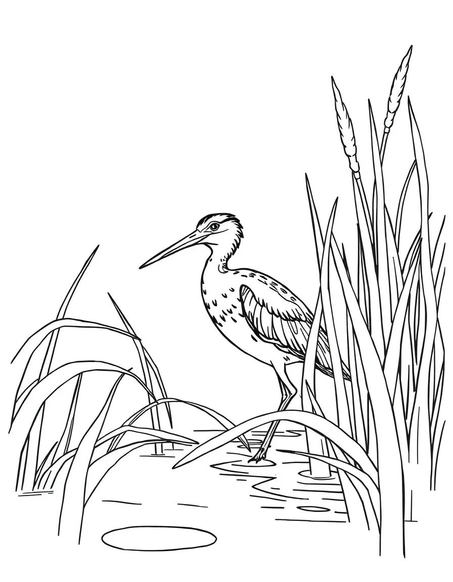 (Florida) A king rail hiding in sawgrass marsh