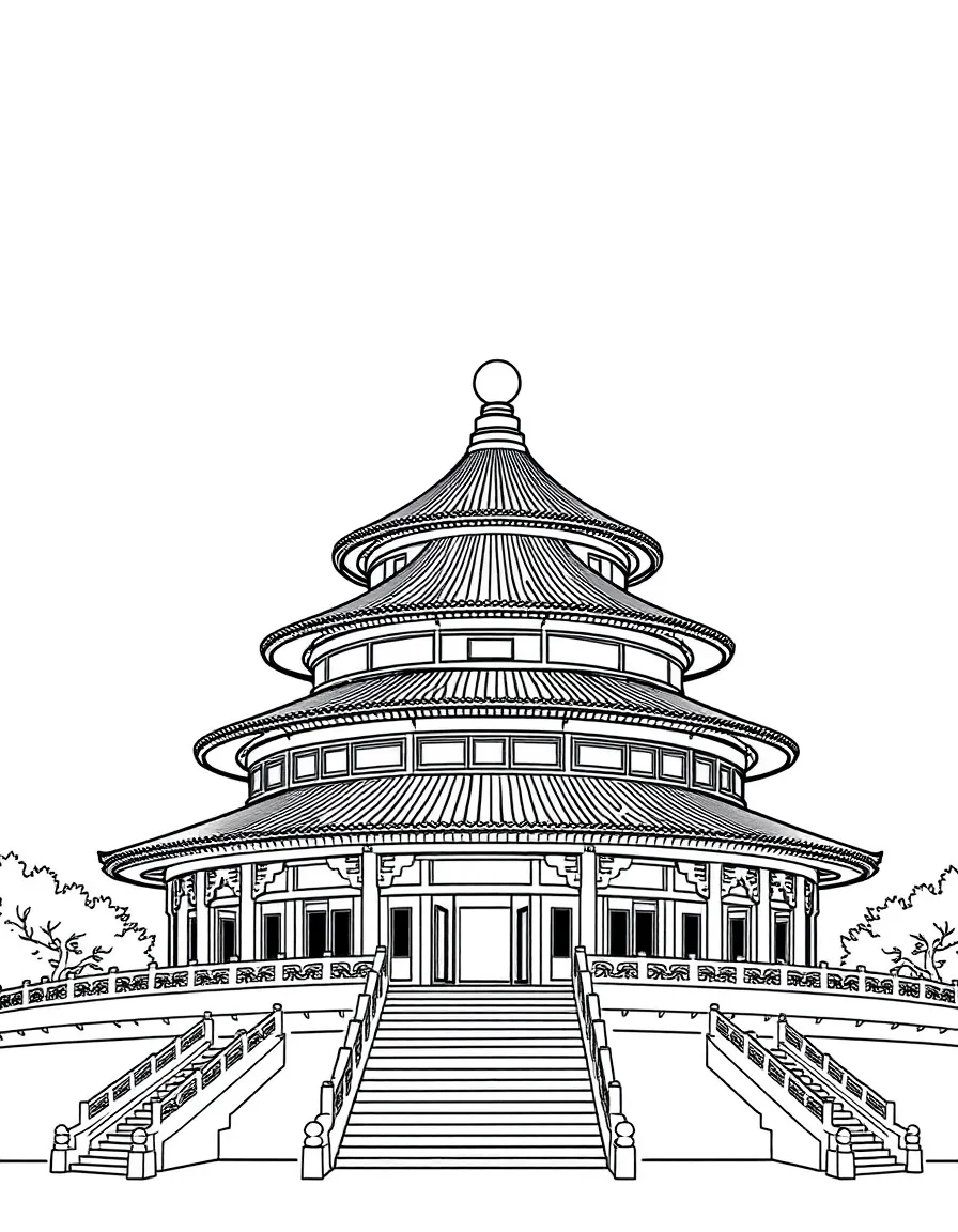 (Beijing) Temple of Heaven with its circular design and traditional roof