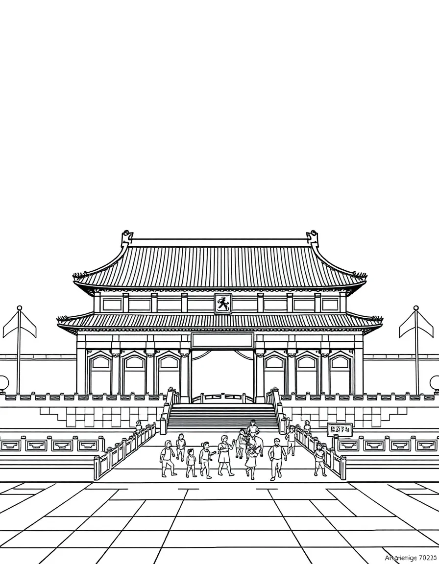 (Beijing) Tiananmen Square with the main gate building